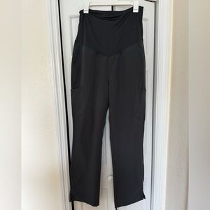 Mandala Maternity Scrub Pants: Charcoal